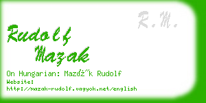 rudolf mazak business card